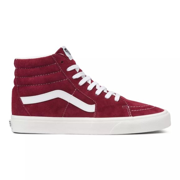 NIB Vans SK8 Hi Pig Suede Pomegranate/Snow White US Mens 11 - Picture 4 of 11